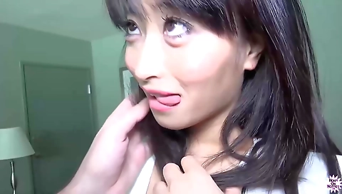 Asian babe with a small body gets fucked hard from behind