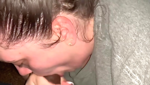 Ebony and brunette couple sucking hard cocks in amateur vid