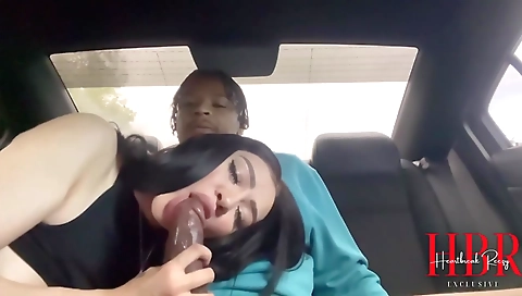 Amateur latina sucking and riding dick in the backseat