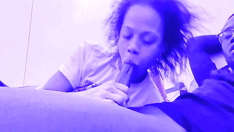 Brunette milf enjoys deepthroating in her big booty