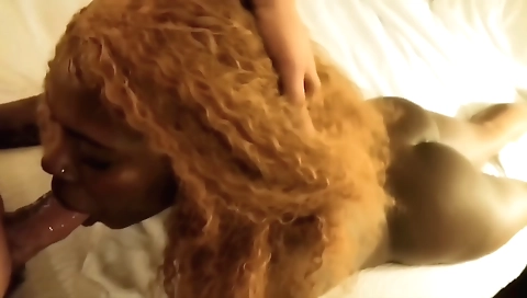 Ebony teen enjoys deepthroat sex with her black boyfriend