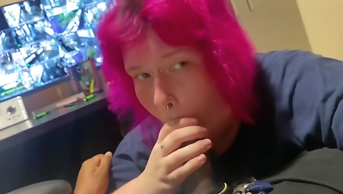 Busty couple with big tits and a huge cock on the desk