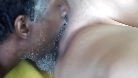 Horny girl with big boobs and ass is licking pussy and orgasms