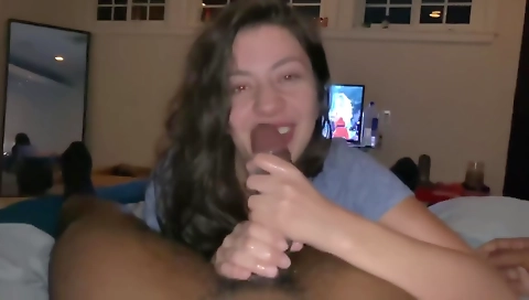 Amateur brunette with a small tits is with her stepbrother