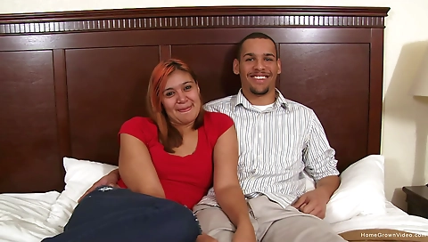 Ebony woman gets fucked by black guy with a cumshot