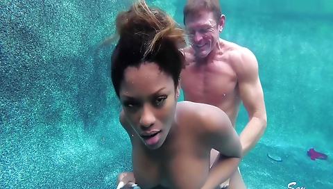 Beautiful ebony gets her pussy fucked in the bedroom