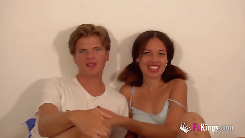 Ebony babe gets deepthroated and her pussy lips touched