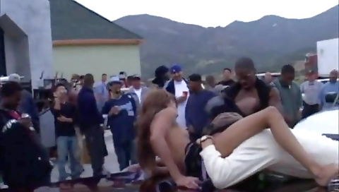 Ebony babes in tight black stockings getting fucked