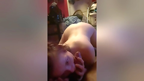Amateur wife fucks her man with deepthroat and facial