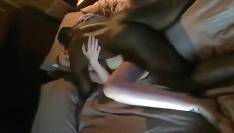 Blonde girl has a big cock deepthroated in a porn video