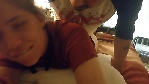 Amateur couple enjoys anal sex in this interracial film