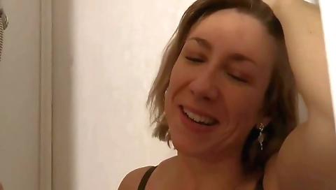 Hot milf with a tattoo on her ass gives a creampie