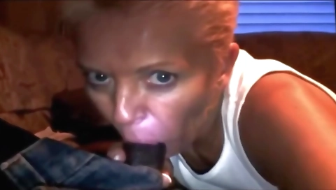 Milf gives a blowjob and deepthroats the big black cock