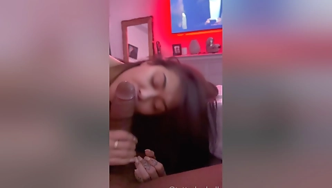 A brunette is fucked in the back after a good handjob