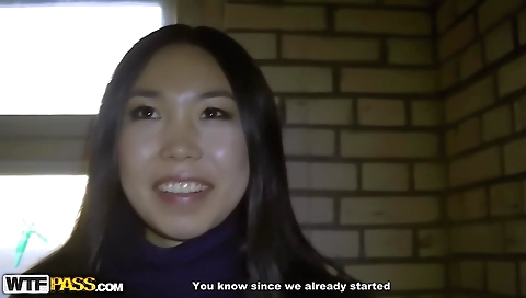 Asian brunette gets a creampie on a bike in an amateur video