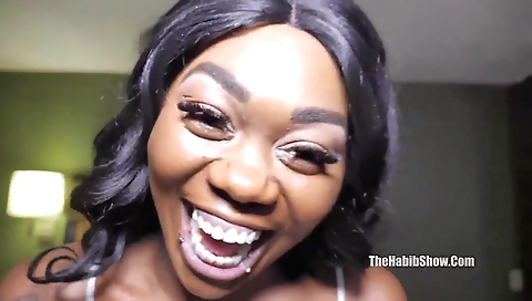 Ebony hottie gets fucked by a dude with a big dick