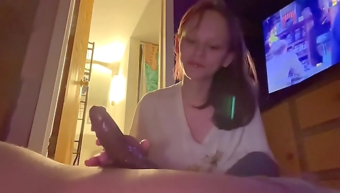 Big juicy dick fucked in the hottest way from a brunette