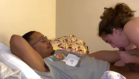 Girl in a sexy outfit is having an awesome deepthroating